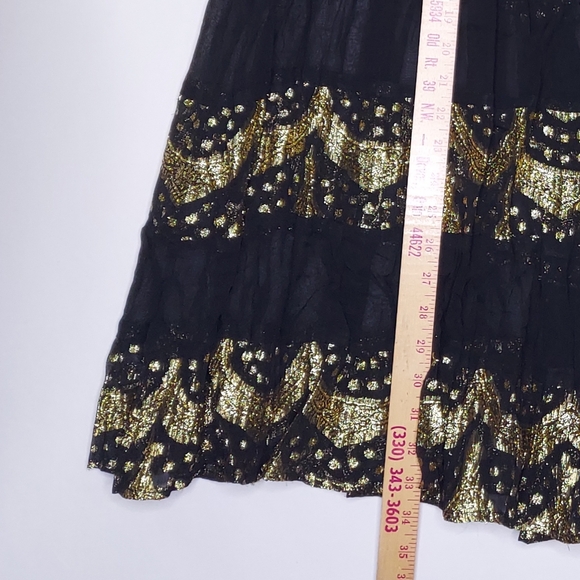 Sheer Maxi Skirt 1X Black Metallic Lace Full Aline Midi Maxi Skirt Boho Witchy - Picture 8 of 8